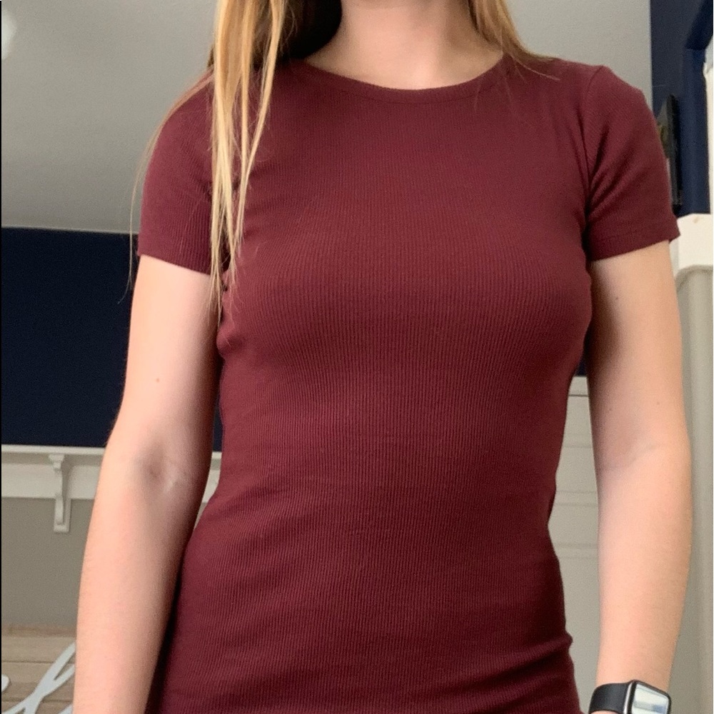 Burgundy T shirt Dress - Brandy Melville
